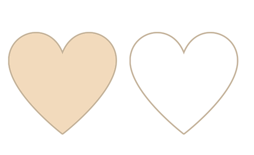 corazones beige y blanco